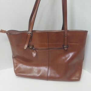 S-ZONE Women's Brown Leather Purse Tote Shoulder Bag Handbag